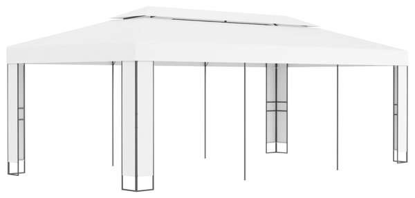 Sjenica s dvostrukim krovom 3 x 6 m bijela - Bijela / 3 x 6 m
