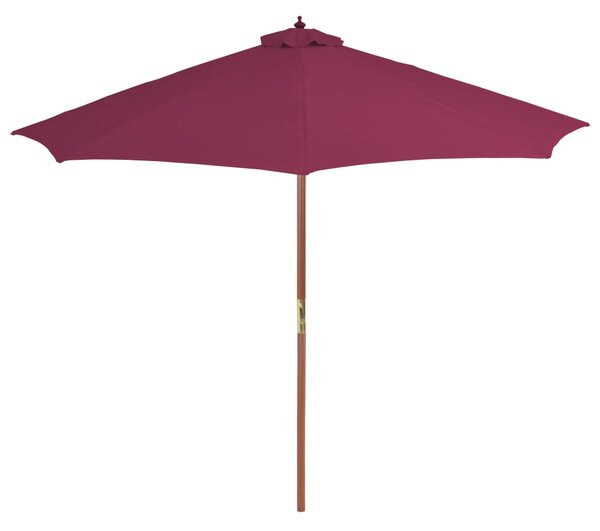 Vrtni suncobran s drvenom šipkom 300 cm bordo - Crvena / N/A
