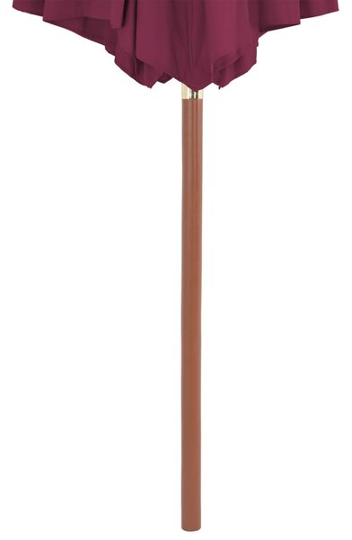 Vrtni suncobran s drvenom šipkom 300 cm bordo - Crvena / N/A