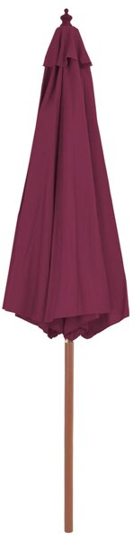 Vrtni suncobran s drvenom šipkom 300 cm bordo - Crvena / N/A