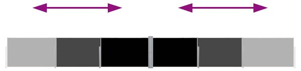 Uvlačiva bočna tenda za terasu 140 x 1200 cm crna - Crna / 140 x 1200 cm