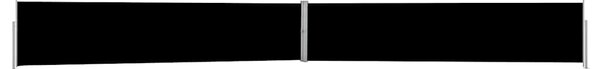 Uvlačiva bočna tenda za terasu 140 x 1200 cm crna - Crna / 140 x 1200 cm