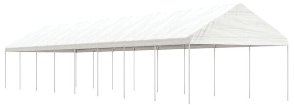 Sjenica s krovom bijela 17,84 x 4,08 x 3,22 m polietilen - Bijela / 17.84 x 4.08 x 3.22 m