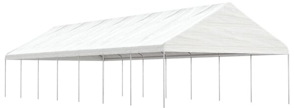 Sjenica s krovom bijela 15,61 x 5,88 x 3,75 m polietilen - Bijela / 15.61 x 5.88 x 3.75 m