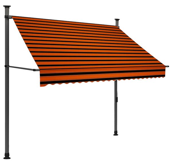 Tenda na ručno uvlačenje s LED svjetlom 200 cm narančasto-smeđa - Šarena / N/A