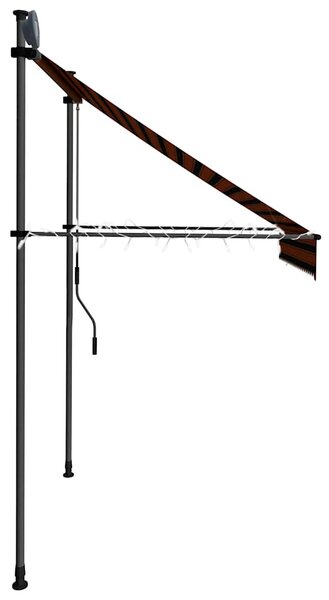 Tenda na ručno uvlačenje s LED svjetlom 200 cm narančasto-smeđa - Šarena / N/A