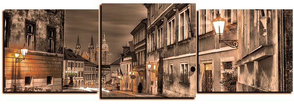 Slika na platnu - Čarobna noć stari grad - panorama 5258FD (90x30 cm)