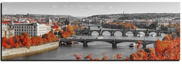 Slika na platnu - Rijeka Vltava i Karlov most - panorama 5257QA (105x35 cm)