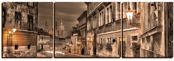 Slika na platnu - Čarobna noć stari grad - panorama 5258FC (90x30 cm)