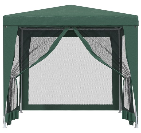 Šator za zabave s 4 mrežasta bočna zida zeleni 2,5 x 2,5 m HDPE - Zelena / 2.5 x 2.5 m