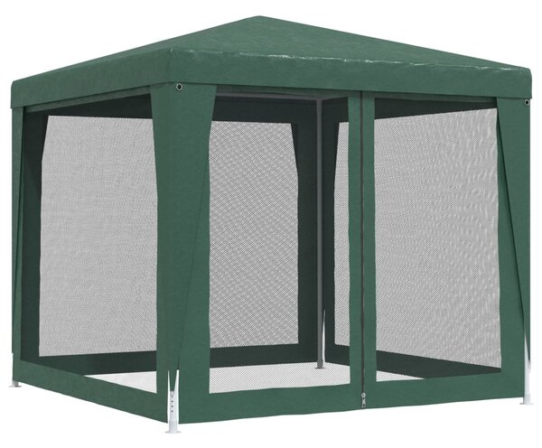 Šator za zabave s 4 mrežasta bočna zida zeleni 2,5 x 2,5 m HDPE - Zelena / 2.5 x 2.5 m