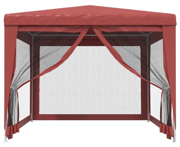 Šator za zabave s 4 mrežasta bočna zida crveni 3 x 4 m HDPE - Crvena / 3 x 4 m
