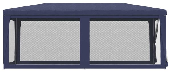 Šator za zabave sa 6 mrežastih bočnih zidova plavi 3 x 6 m HDPE - Plava / 3 x 6 m