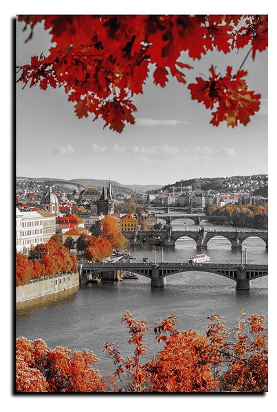 Slika na platnu - Rijeka Vltava i Karlov most - pravokutnik 7257QA (60x40 cm)