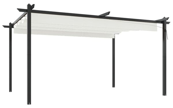 Vrtna sjenica s pomičnim krovom 4 x 3 m krem - Krema / 4 x 3 x 2.2 m