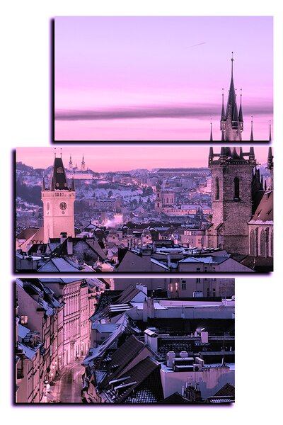 Slika na platnu - Panoramski pogled na stari Prag - pravokutnik 7256VD (90x60 cm)