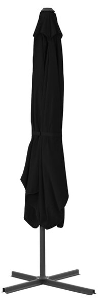 Vrtni suncobran s čeličnim stupom crni 250 x 250 x 230 cm - Crna / N/A