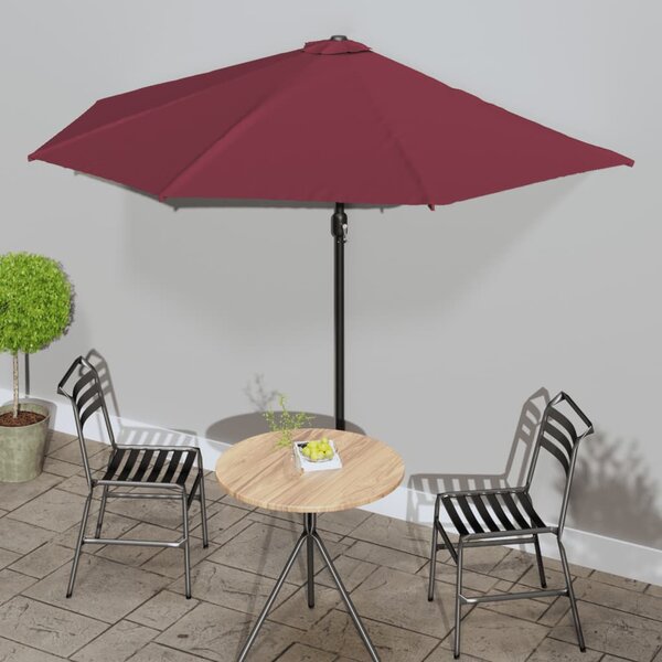 Balkonski suncobran bordo 300 x 155 x 223 cm polukružni - Crvena / N/A