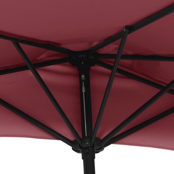Balkonski suncobran bordo 300 x 155 x 223 cm polukružni - Crvena / N/A
