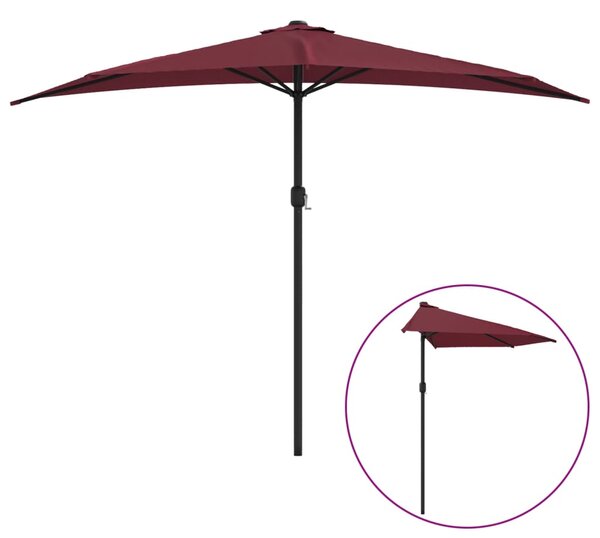 Balkonski suncobran bordo 300 x 155 x 223 cm polukružni - Crvena / N/A