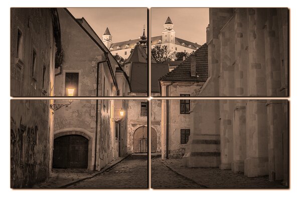 Slika na platnu - Stari grad Bratislave s dvorcem u pozadini 1265FE (90x60 cm)