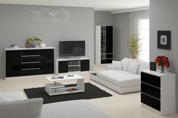 Komoda Keanu K160 2D 4SZ (crni sjaj)