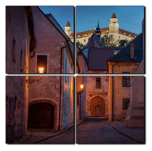 Slika na platnu - Stari grad Bratislave s dvorcem u pozadini - kvadrat 3265E (60x60 cm)