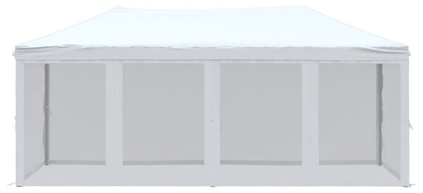 Sklopivi šator za zabave s bočnim zidovima 3 x 6 m bijeli - Bijela / 3 x 6 m