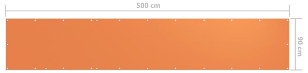 Balkonski zastor narančasti 90 x 500 cm od tkanine Oxford - Narančasta / 90 x 500 cm