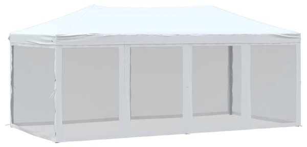 Sklopivi šator za zabave s bočnim zidovima 3 x 6 m bijeli - Bijela / 3 x 6 m
