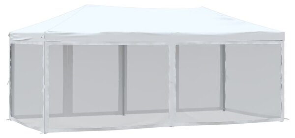 Sklopivi šator za zabave s bočnim zidovima 3 x 6 m bijeli - Bijela / 3 x 6 m