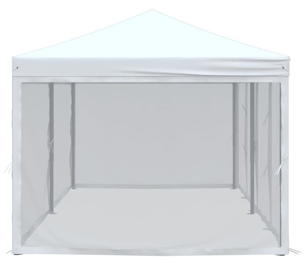 Sklopivi šator za zabave s bočnim zidovima 3 x 6 m bijeli - Bijela / 3 x 6 m