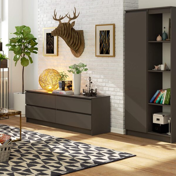 Komoda Kurtinaitis 4SZ (sivi grafit)