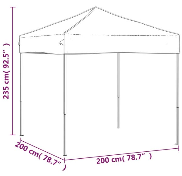 Sklopivi šator za zabave 2 x 2 m antracit - Antracitno siva / 2 x 2 m