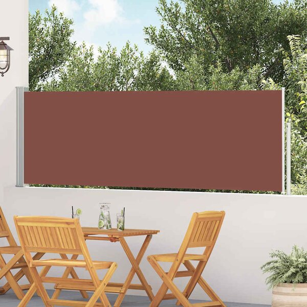 Uvlačiva bočna tenda za terasu 100 x 500 cm smeđa - Smeđa / 100 x 500 cm