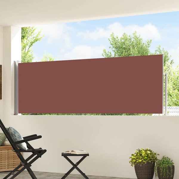 Uvlačiva bočna tenda za terasu 100 x 500 cm smeđa - Smeđa / 100 x 500 cm