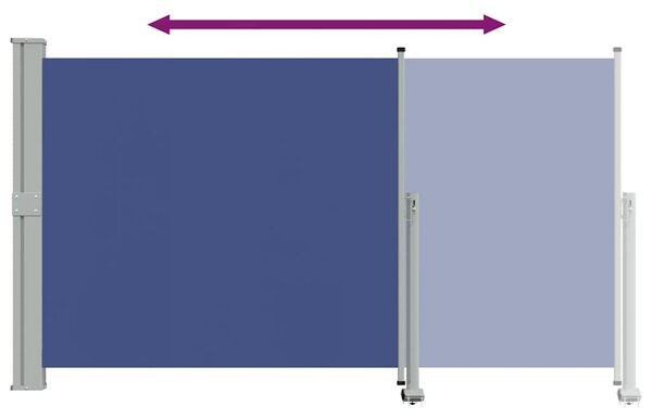 Uvlačiva bočna tenda za terasu 140 x 300 cm plava - Plava / 140 x 300 cm