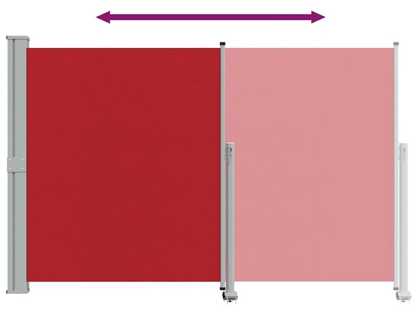 Uvlačiva bočna tenda za terasu 160 x 300 cm crvena - Crvena / 160 x 300 cm