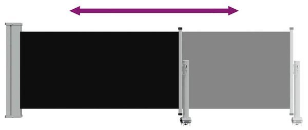 Uvlačiva bočna tenda za terasu 80 x 300 cm crna - Crna / 80 x 300 cm