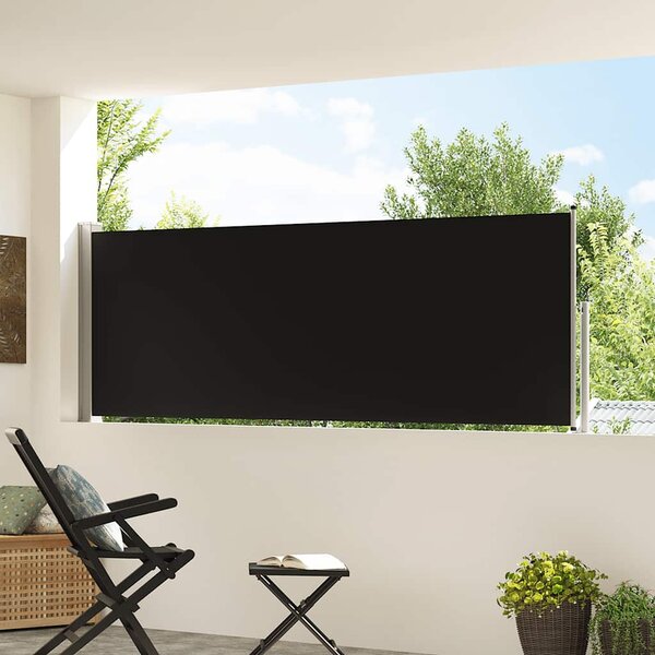 Uvlačiva bočna tenda za terasu 100 x 300 cm crna - Crna / 100 x 300 cm