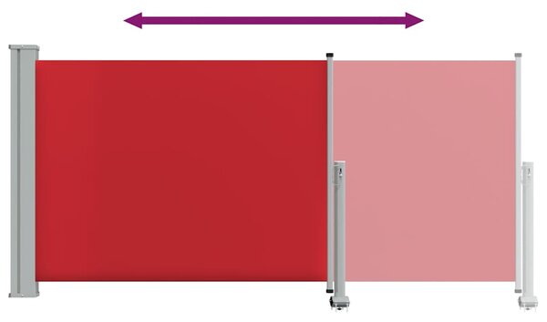 Uvlačiva bočna tenda za terasu 120 x 300 cm crvena - Crvena / 120 x 300 cm