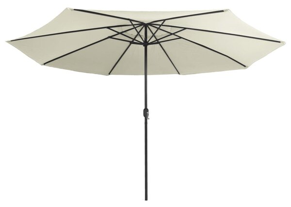 Vrtni suncobran s metalnim stupom 390 cm pješčano bijeli - Bijela / N/A