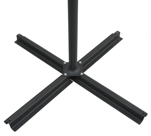 Konzolni vrtni suncobran s čeličnim stupom LED 250x250cm azurni - Plava / 250 x 250 cm
