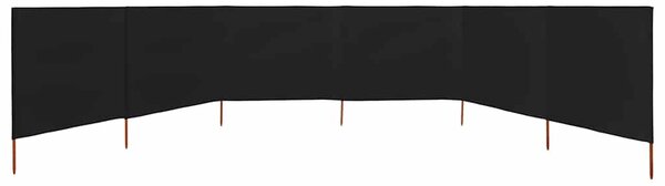 Vjetrobran sa 6 panela od tkanine 800 x 80 cm crni - Crna / 800 x 80 cm