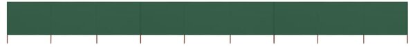 Vjetrobran s 9 panela od tkanine 1200 x 80 cm zeleni - Zelena / 1200 x 80 cm