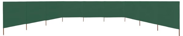 Vjetrobran s 9 panela od tkanine 1200 x 80 cm zeleni - Zelena / 1200 x 80 cm