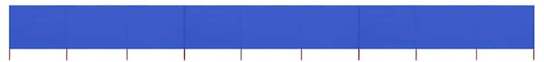 Vjetrobran s 9 panela od tkanine 1200 x 80 cm azurno plavi - Plava / 1200 x 80 cm