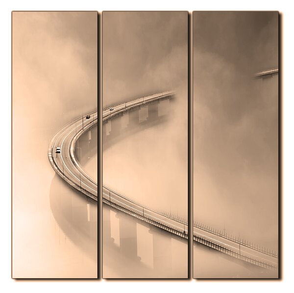 Slika na platnu - Most u magli - kvadrat 3275FB (75x75 cm)