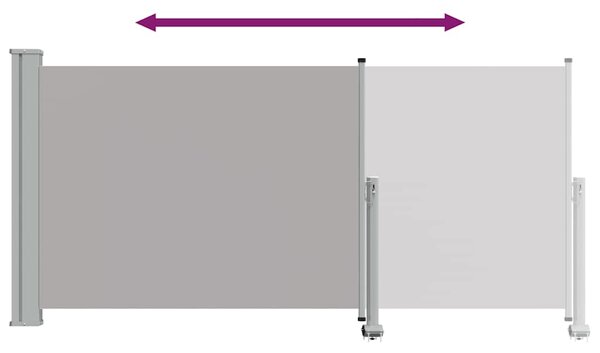 Uvlačiva bočna tenda za terasu 120 x 300 cm siva - Siva / 120 x 300 cm