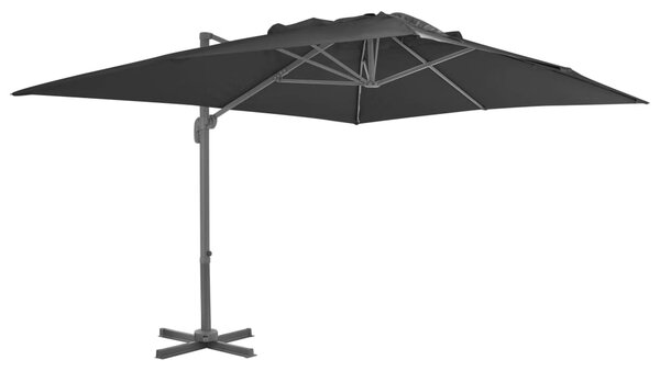 Konzolni vrtni suncobran s aluminijskom šipkom 400x300 cm antracit boje - Antracitno siva / 400 x 300 cm